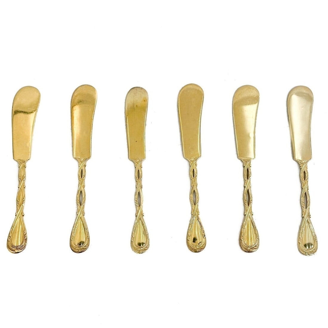 6 Emile Puiforcat Vermeil Gilt Sterling Silver Butter Knives in Royal (1 of 5)