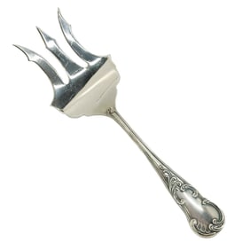 Buccellati Italian Sterling Silver Solid Large Fish Serving Fork in Quirinale