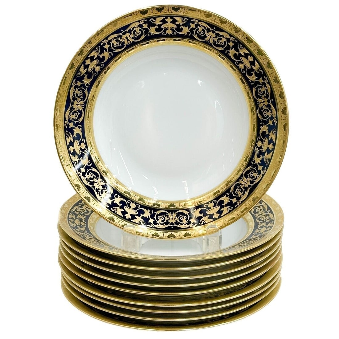 10 Limoges Raynaud Porcelain Rimmed Soup Bowls in Pompei (1 of 5)