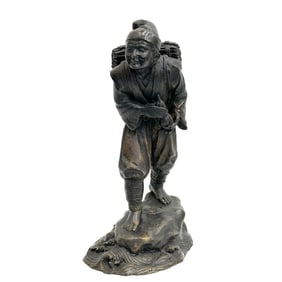 Japanese Bronze Okimono Sculpture of a Man