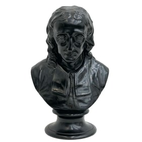 Wedgwood England Black Basalt Bust of Milton after EW Wyon 19th century