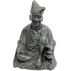 Chinese Patinated Bronze Sculpture Ji Gong Monk