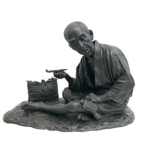 Kaniya Kuniharu Japanese Bronze Okimono Sculpture Meiji Period