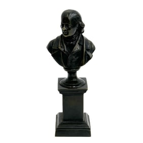 French Bronze Sculpture Bust of Beranger 1st half 19th cen