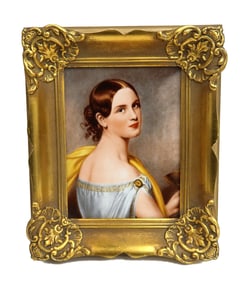 Gerold Porzellan Tettau Bavaria German Transferware Plaque of Antonia von Ott