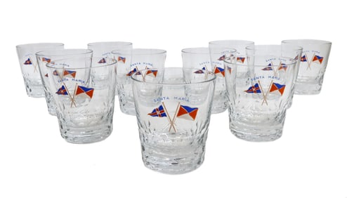 11 Baccarat France Old Fashioned Glass Tumblers in Palerme for Henry Ford II