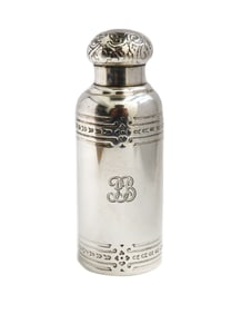 Tiffany & Co. John C. Moore II Sterling Screw Top Travel Perfume Bottle #17689F circa 1920