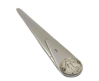 Charles Louis Eloi Pernet Dunhill Steel Silver Letter Opener