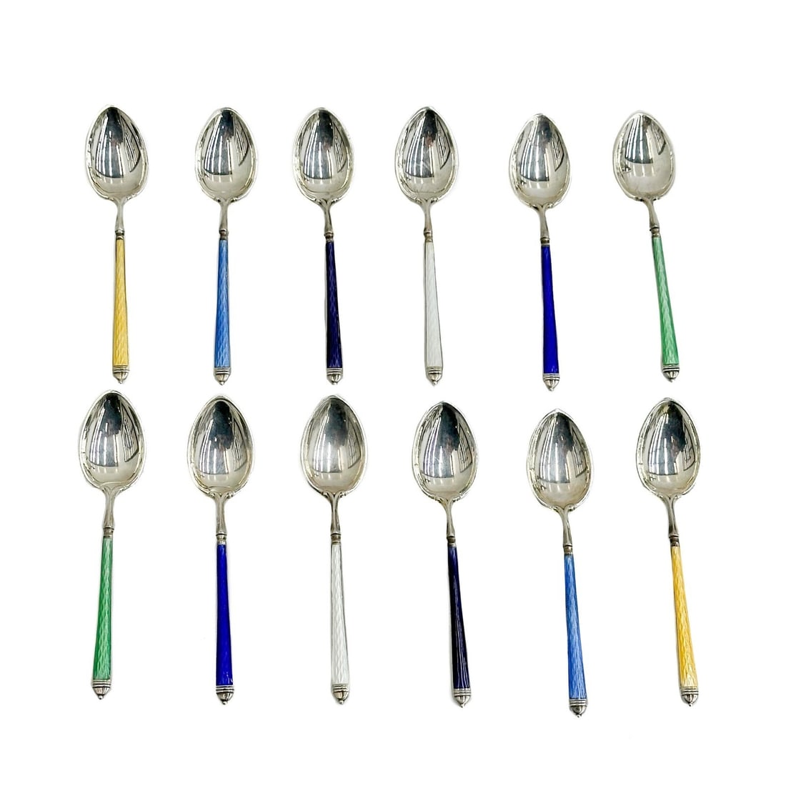 12 Gorham Sterling Silver Multicolor Enameled 4 inch Spoons (1 of 5)