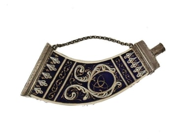 Continental Silver Porcelain Table Vinaigrette Perfume