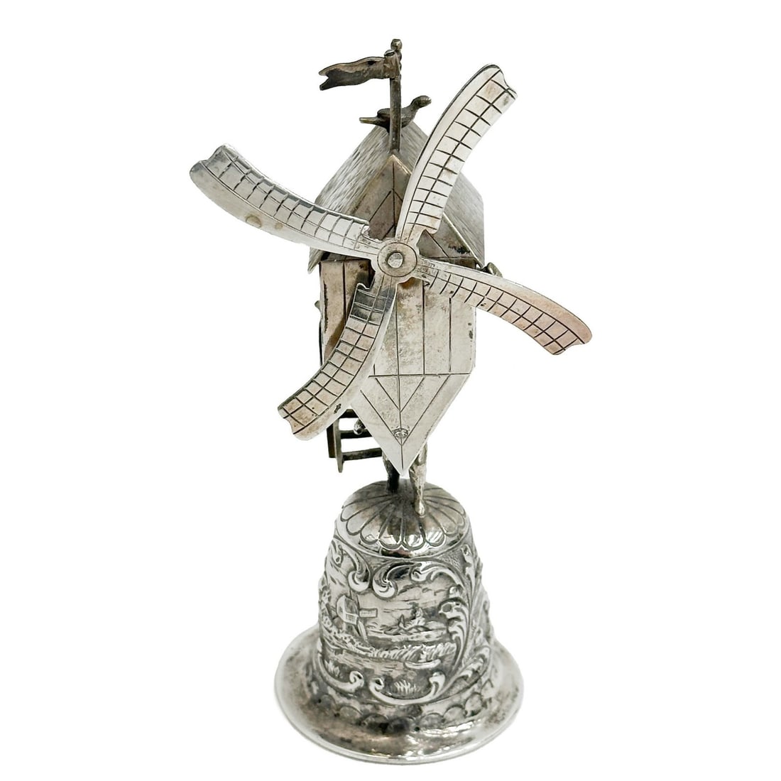 H Hooykaas Dutch 833 Silver Figurine Windmill Bell 1951 (1 of 10)