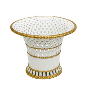 Manufacture de Sevres Gilt Reticulated Basket Corbeille Jasmin circa 1820