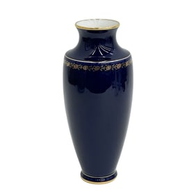 Manufacture de Sevres Cobalt Blue Porcelain Vase 1915