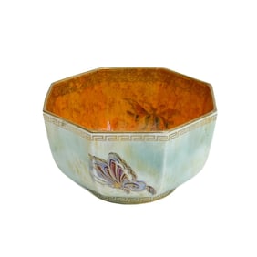 Wedgwood England Butterfly Lustre Octagonal Porcelain Bowl Z4832