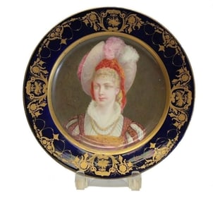Sevres Hand Painted Porcelain Cabinet Plate, 19th Century. Beauty