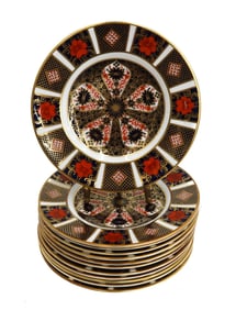 12 Royal Crown Derby England Porcelain Bread Plates in Old Imari 1128