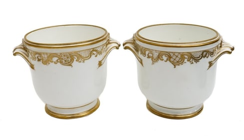 Pair Sevres Soft Paste Porcelain Bottle Coolers