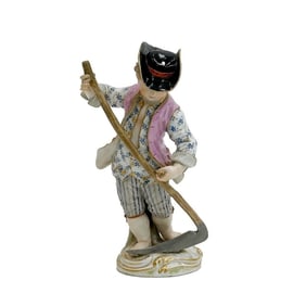 Meissen Germany Hand Painted Porcelain Figurine Boy with Scythe 63 3 53