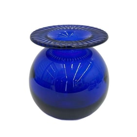 Tiffany & Co Cut Art Glass Cobalt Blue Vase