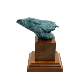 Sandy Scott (American b1943) Bronze Sculpture Eagle Head on Wood Base Ltd Ed/100