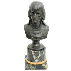 Patinated Bronze Bust of Napoleon as Consul of France Marble Base After Boizot