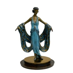 Erte Romain de Tirtoff Gilt Bronze Sculpture Gala Ltd Ed/300 Signed