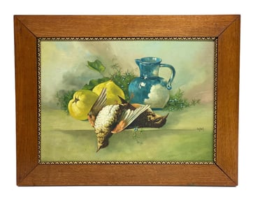 Bert Wolf (Austrian) Oil on Board Painting, Still Life 1924