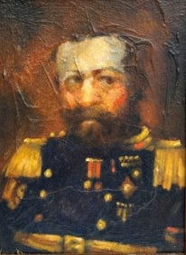 Charles Bragg (American 20th Century) Oil Painting on Panel the General Framed