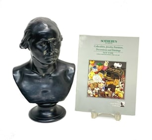 Wedgwood Black Basalt Bust George Washington 19th C.