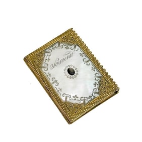 French Carnet de Bal Dance Card Engraved Mother of Pearl