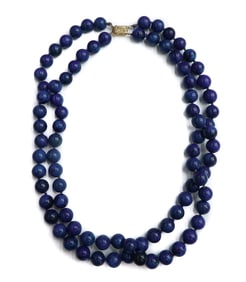 14k Yellow Gold and Lapis Lazuli Double Strand Necklace