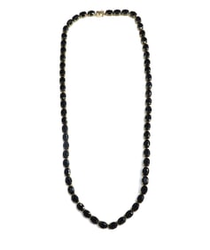 14k Yellow Gold and Dark Blue Sapphire Single Strand Necklace