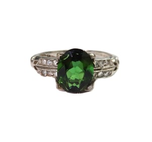 J.R. Wood & Sons Emerald and Diamond Ring Size 5.5