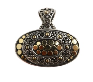 John Hardy 18k Yellow Gold and Sterling Silver Jaisalmer Dot Pendant Enhancer