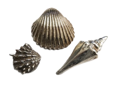 3 Sterling Silver Shell Figurines