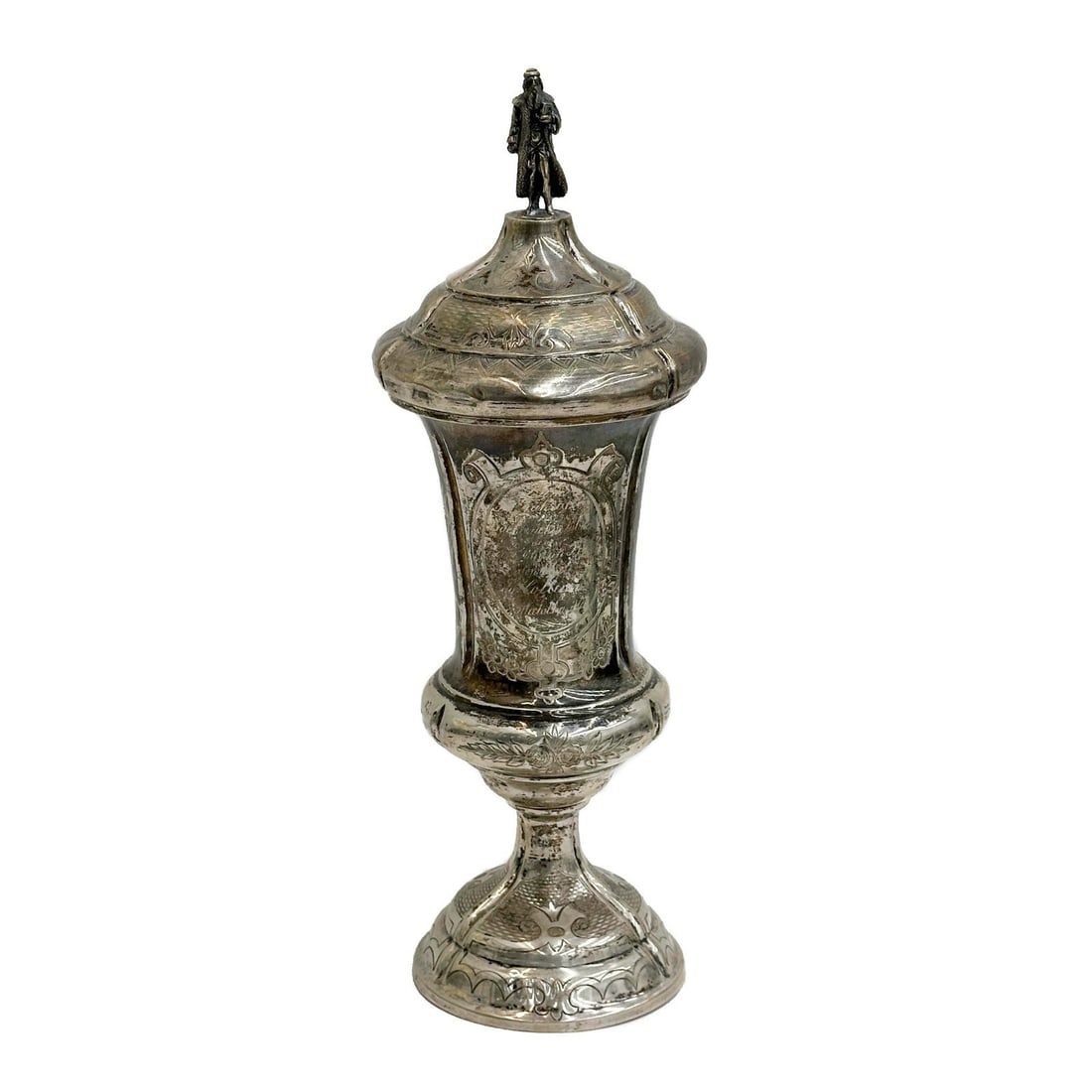 800 Silver Austro-Hungarian Judiaca Large Sabbath Goblet Wine Cover c1900 (1 of 9)