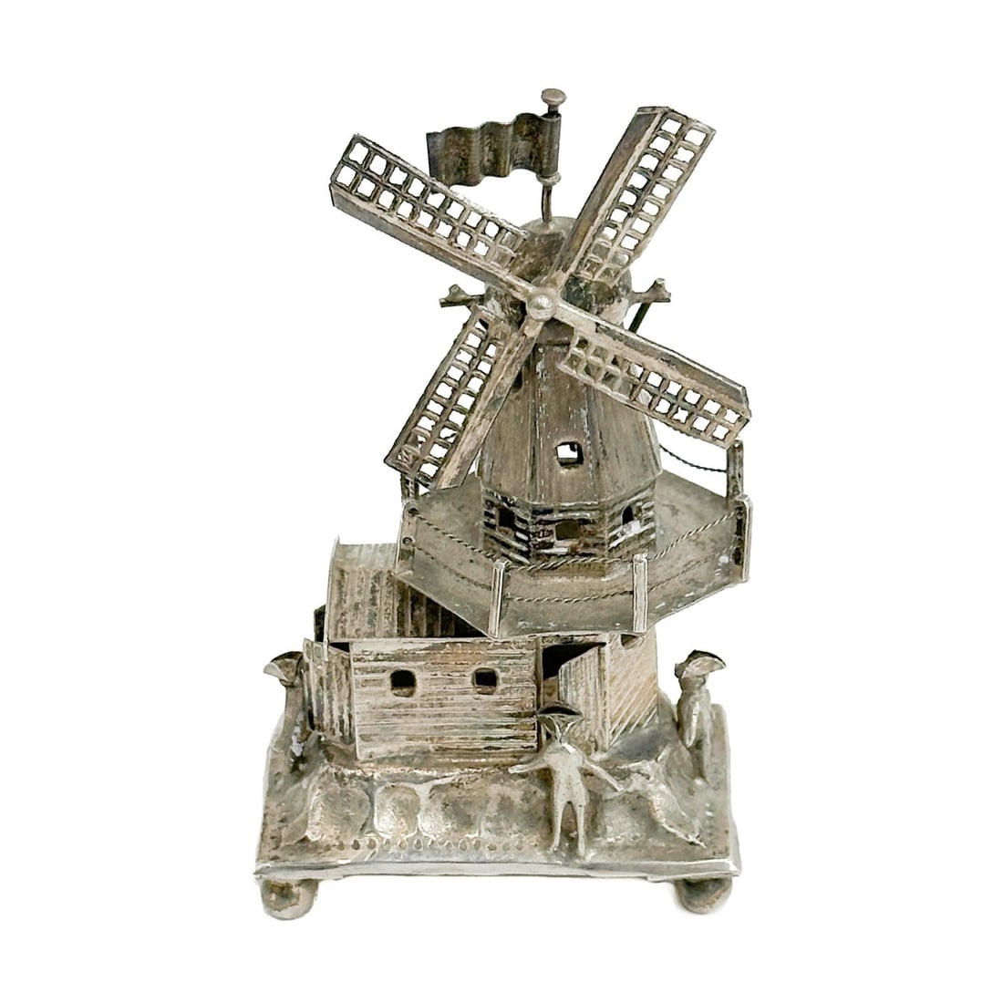 Dutch .833 Silver Figural Windmill Figurine 1903 (1 of 8)