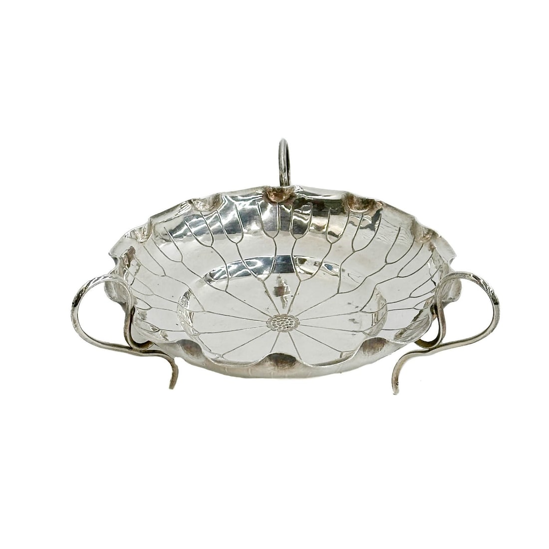 Wang Hing & Co Hong Kong Chinese Export Silver Lily Pad Bowl c1890 (1 of 7)