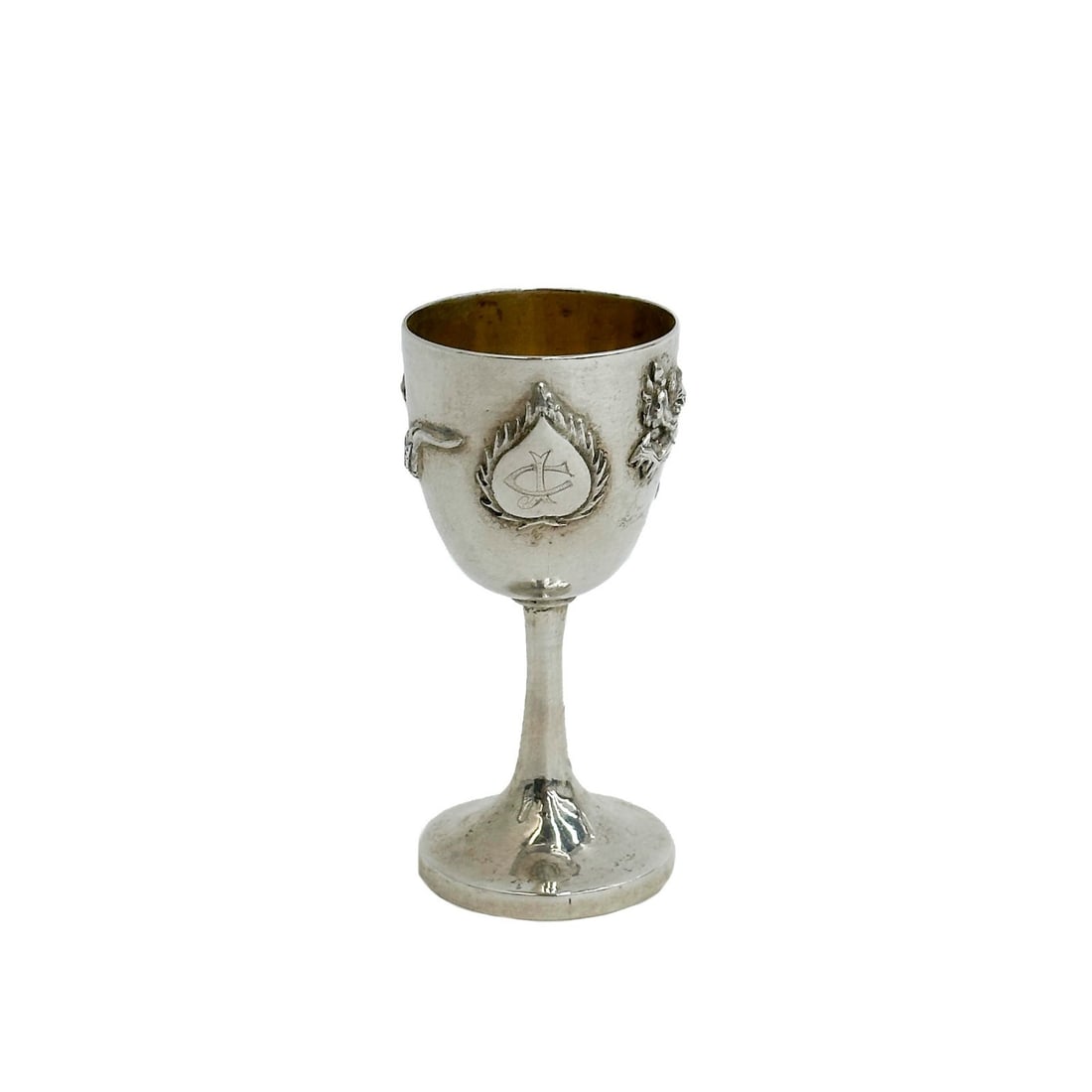 Kwong Ching KC Chinese Export Silver Miniature Goblet c1880 (1 of 7)