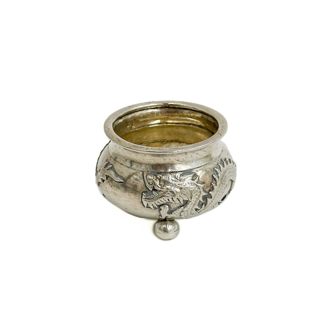 Wang Hing & Co Hong Kong Chinese Export Silver Footed Dragon Bowl c1890