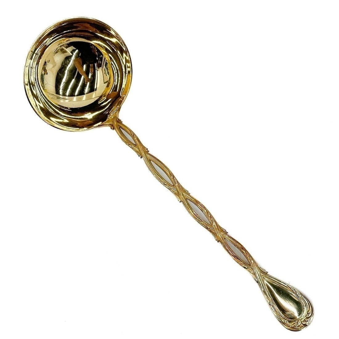 Emile Puiforcat France Vermeil Gilt Silver 11.75 in Soup Ladle in Royal (1 of 6)