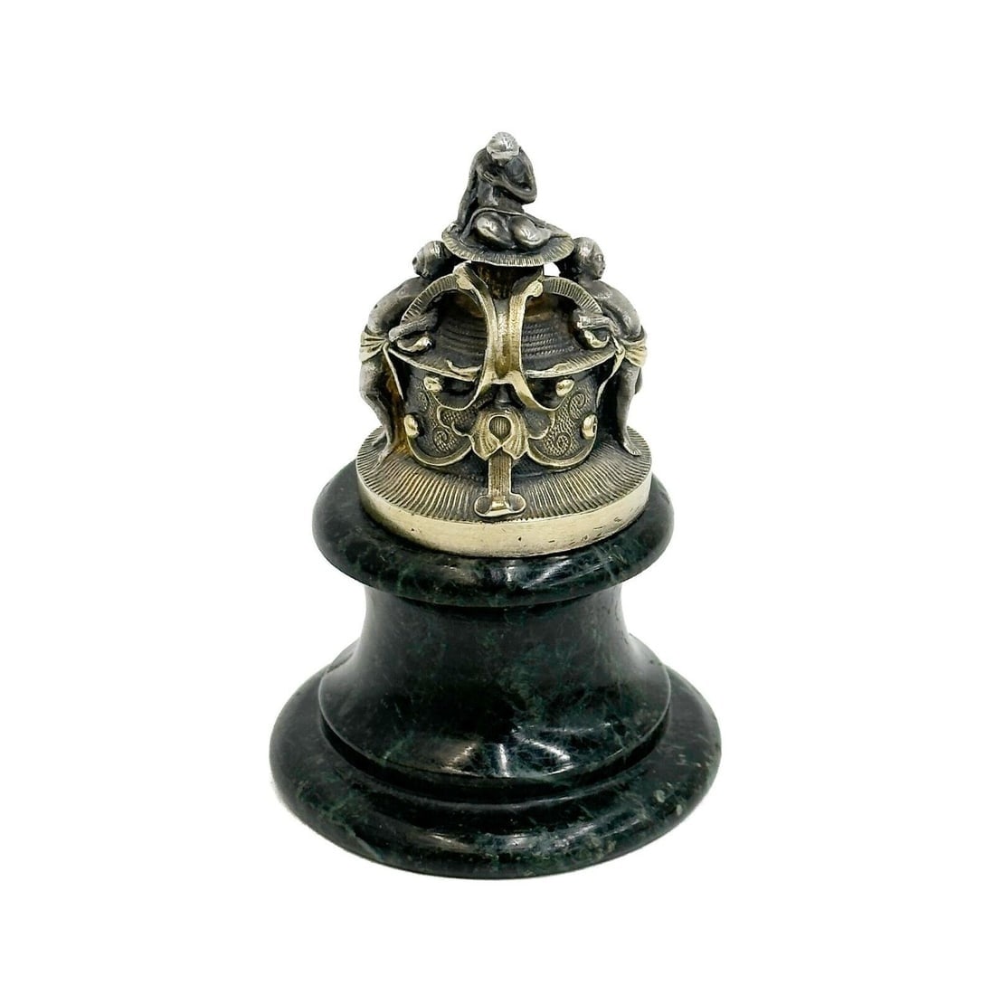 Italian Gilt Silver Mounted Antico Verde Marble Desk Paperweight 19th century (1 of 5)