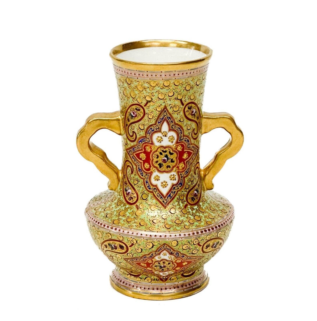 A.B. Daniel and Sons Porcelain Double Handled Bud Vase, circa 1880 (1 of 5)