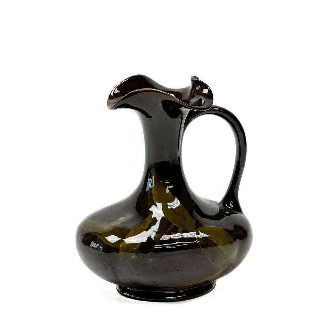 Rookwood Glazed Art Pottery Miniature Pitcher by Jeanette Swing, 1889 Olive Leaf (1 of 5)