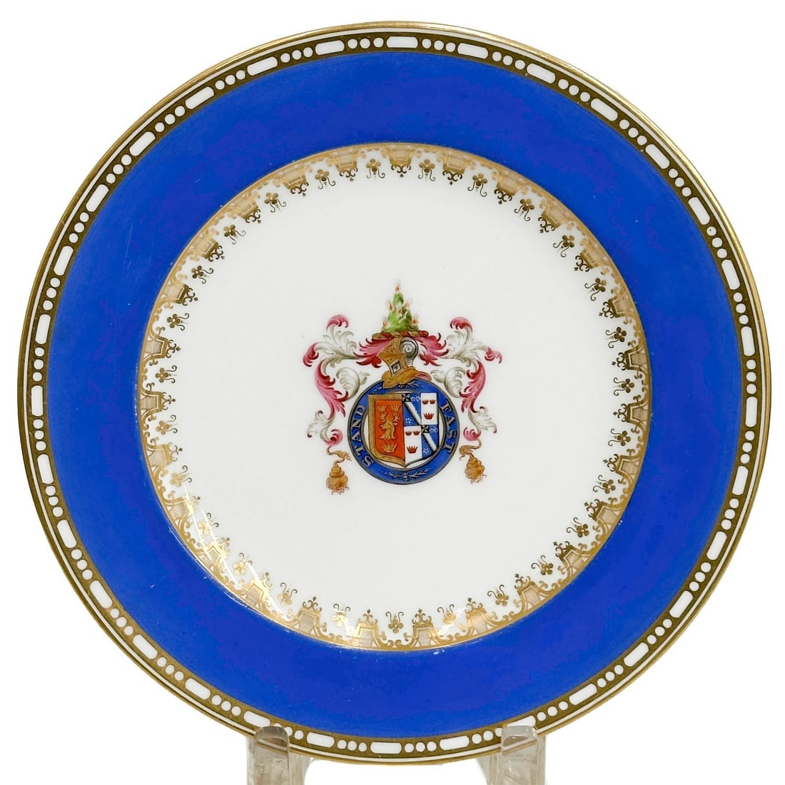 Copeland Spode Hand Painted Armorial Coat of Arms Porcelain Plate c1870 (1 of 5)