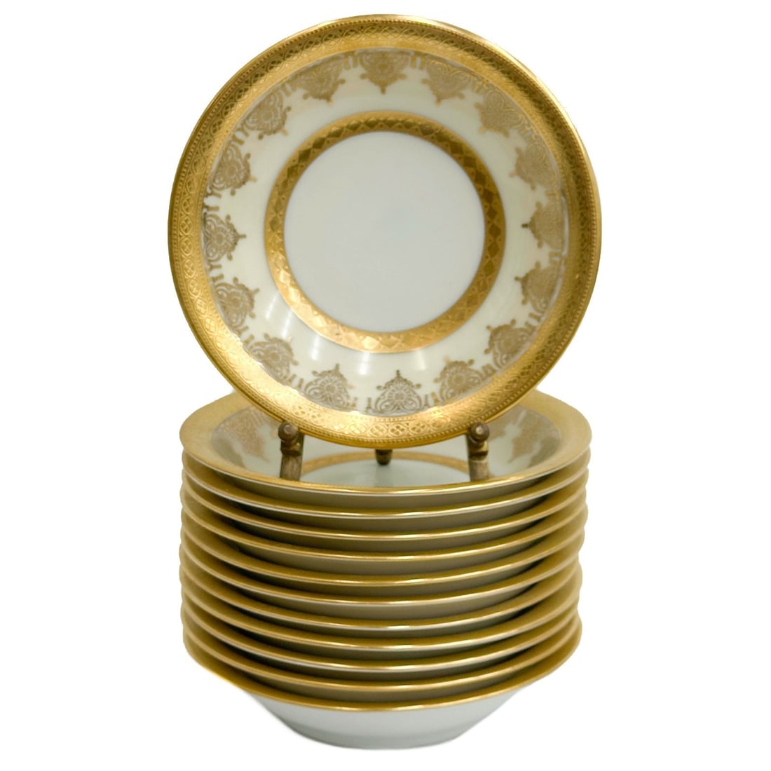 12 Bohemia Czech Stouffer Decorated Porcelain Berry Bowls c1940 (1 of 5)