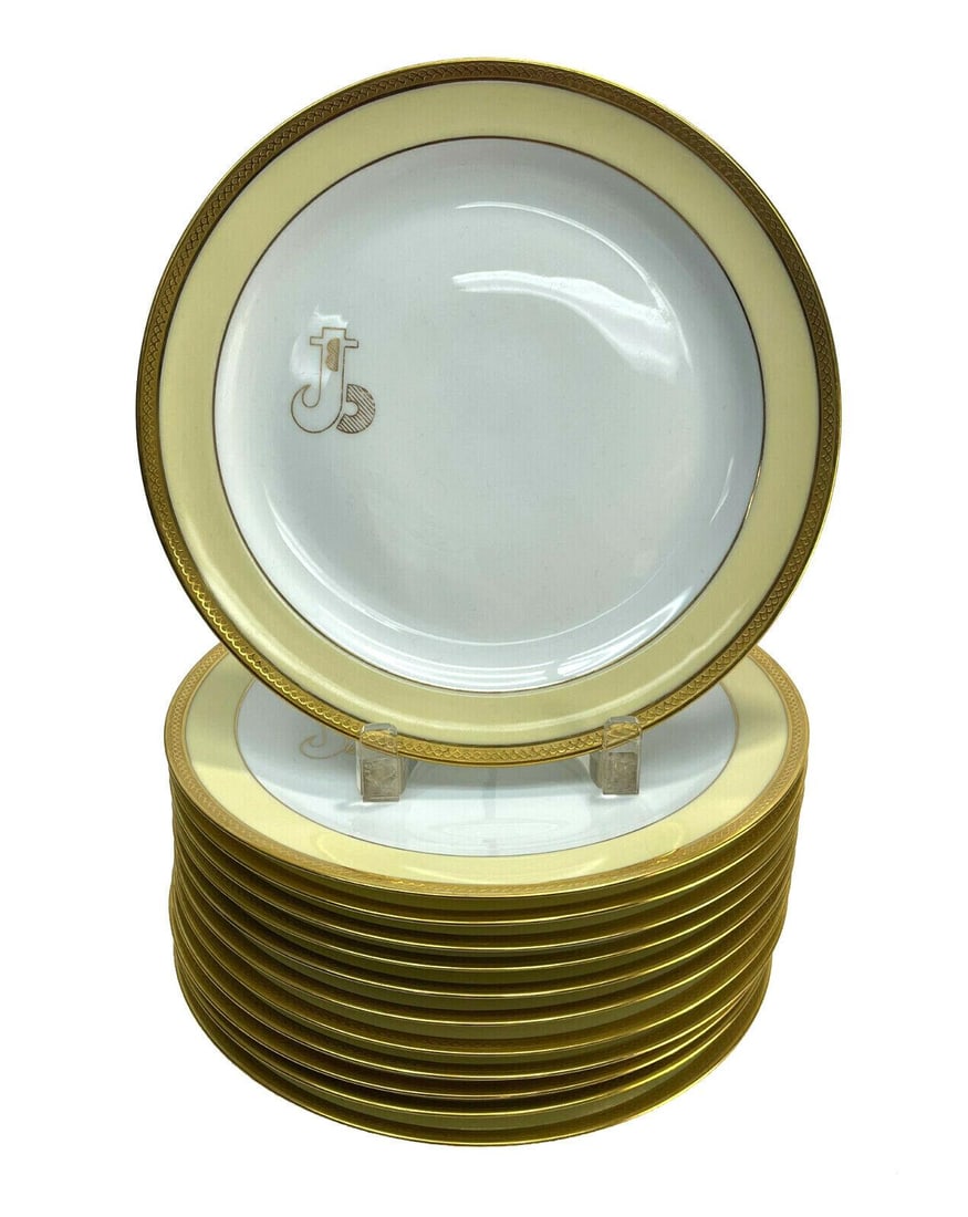 12 Ancienne Fabrique Royale Limoges France Porcelain Dinner Plates (1 of 5)