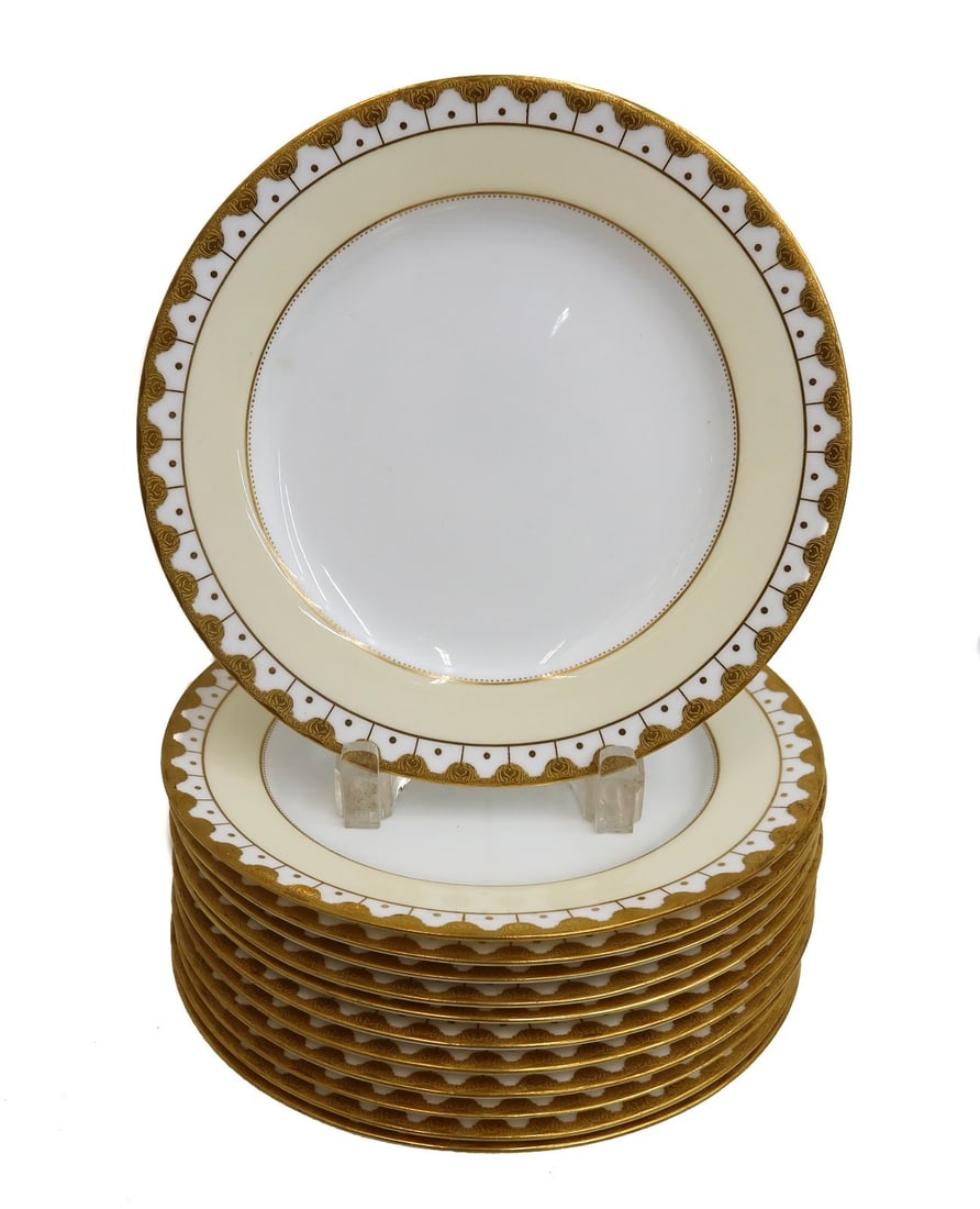 12 Royal Worcester England for Tiffany & Co. Porcelain Dessert Plates 1915 (1 of 6)