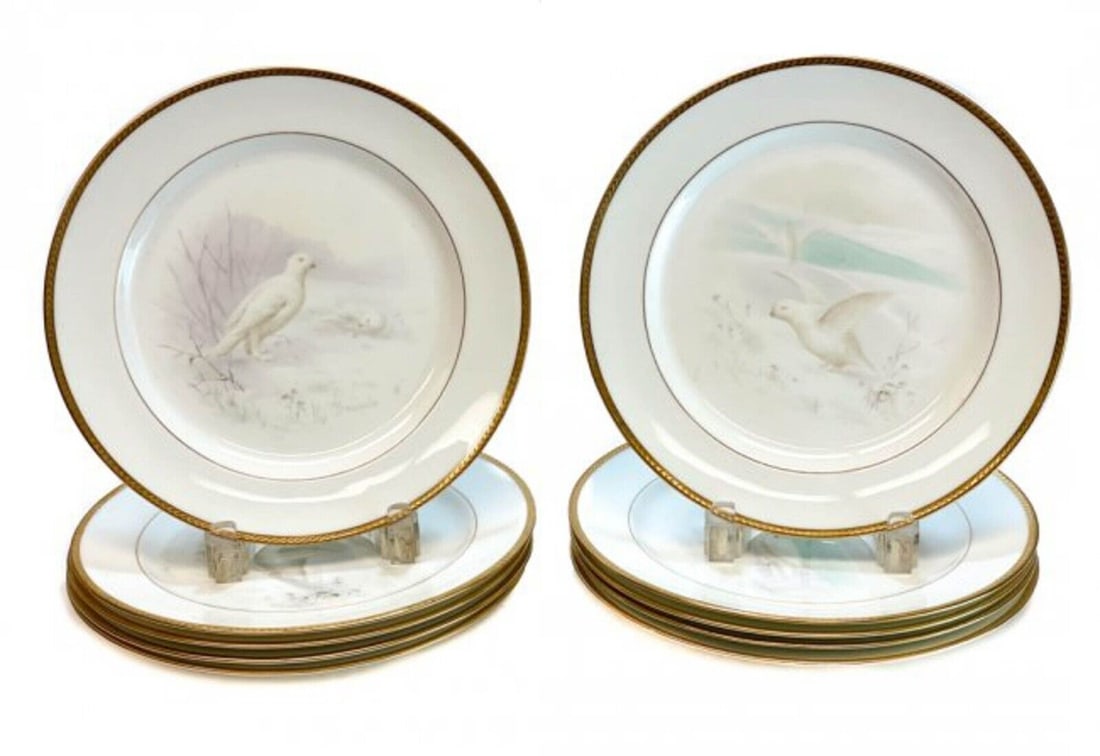 10 Lenox Porcelain for Tiffany & Co Dove Cabinet Plates Signed Morely (1 of 7)