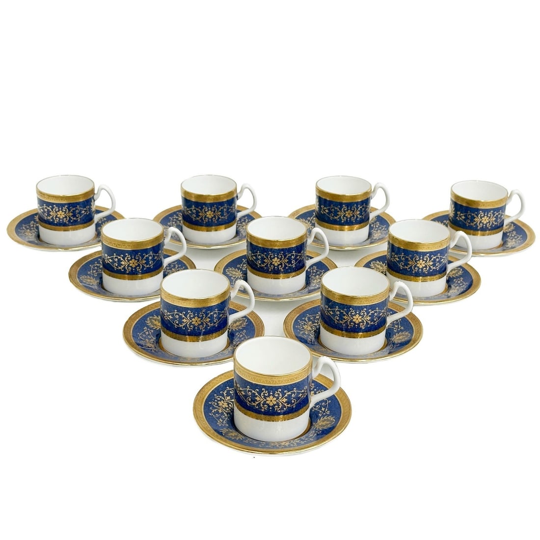 10 Coalport England Gilt Porcelain Demitasse Cup & Saucers in Lady Anne (1 of 5)